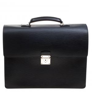 Louis Vuitton Black Epi Leather Robusto 2 Compartment Briefcase 