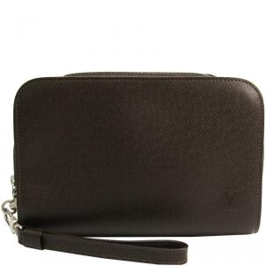 Louis Vuitton Grizzli Taiga Leather Pochette Baikal Clutch Bag