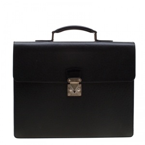 Louis Vuitton Black Taiga Leather Robusto 1 Compartment Briefcase