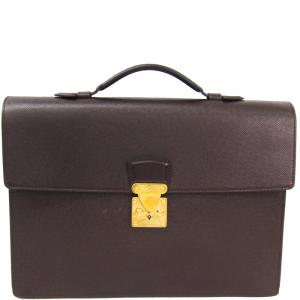 Louis Vuitton Acajou Taiga Leather Serviette Kourad Briefcase