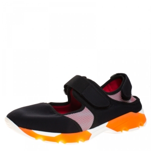 Marni Black Neoprene Cut Out Low-Top Sneakers Size 40