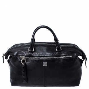 MCM Black Leather Duffle Bag                    