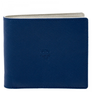 MCM Blue Leather Bifold Wallet