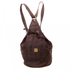 MCM Brown Nylon Sling Backpack