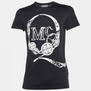 McQ by Alexander McQueen Black Logo Print Cotton Crew Neck T-Shirt S