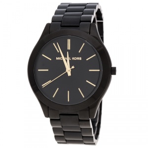 Michael Kors Black PVD Coated Steel Slim Runway MK221 Men's Wristwatch 42 mm