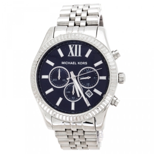 Michael Kors Navy Blue Stainless Steel Lexington MK8280 Men's Wristwatch 45 mm