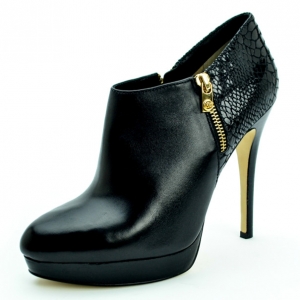 MICHAEL Michael Kors Black Leather & Python York Ankle Boots Size 39.5