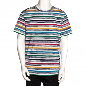 Pre Owned Missoni Mare Multicolor Striped Cotton T Shirt L