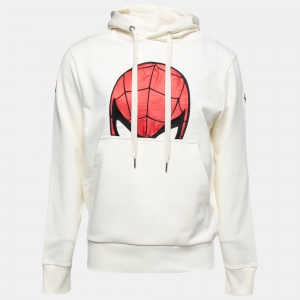 Moncler X Marvel White Cotton Spiderman Hooded Sweatshirt M