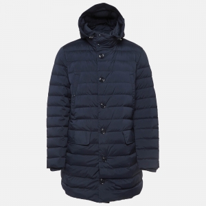 Moncler Navy Blue Synthetic Puffer Parka Jacket XL