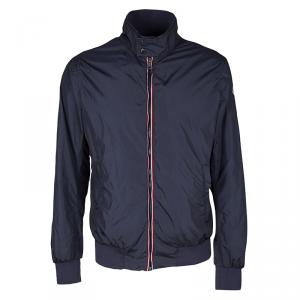 Moncler Navy Blue Contrast Trim Zip Front Darlan Windbreaker Jacket XL