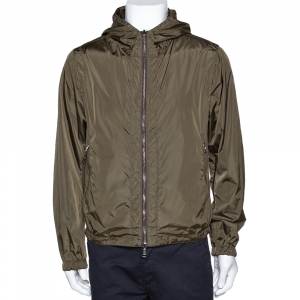 Moncler Olive Green Nylon Reversible Gobert Jacket M