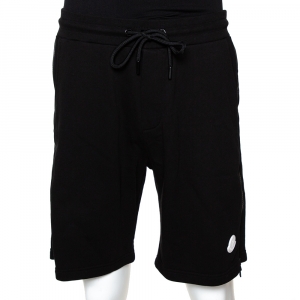 Moncler Black Cotton Knit Zipper Detail Shorts S