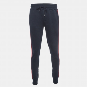 Moncler Navy Blue Side Striped Cotton Sweatpants M
