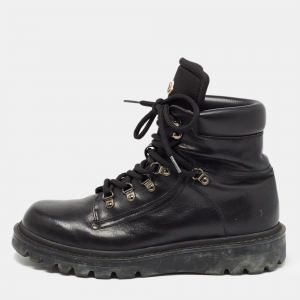 Moncler Black Lace Up Ankle Boots Size 42