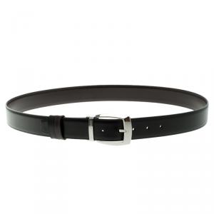 Montblanc Black/Brown Leather Reversible Buckle Belt 90 CM