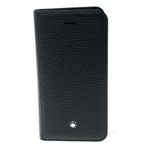 Montblanc Black Grain Leather Flipside Iphone 8 Case