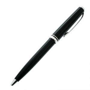 Pre Owned Montblanc Black Resin Platinum Finish Ballpoint Pen 