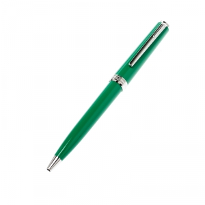 Pre Owned Montblanc Green Resin Platinum Finish Ballpoint Pen 