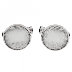 Pre Owned Montblanc Stainless Steel & Glass Urban Spirit Round Cufflinks