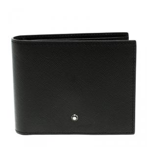 Pre Owned Montblanc Black Leather Sactorial Bi Fold 9CC Wallet