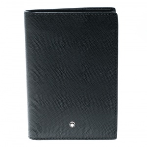 Montblanc Black Leather Sartorial Vertical Flap 12cc Wallet 