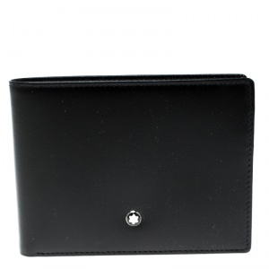 Pre Owned Montblanc Black Leather Meisterstuck Bifold Wallet