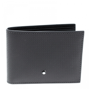 Pre Owned Montblanc Grey Leather Extreme Wallet 6CC