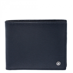 Montblanc Navy Blue Leather Westside Bifold Wallet 
