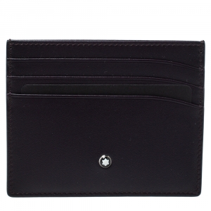 مملوكة مسبقًا Montblanc Burgundy Leather Meisterstuck Card Holder 6CC
