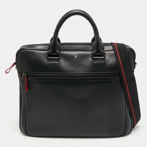Pre Owned Montblanc Black Leather Document Briefcase