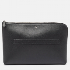 Montblanc Black Leather Meisterstuck Zip Pouch