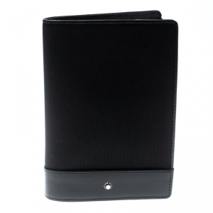 Pre Owned Montblanc Black Meisterstück Leather Nightflight Passport Holder