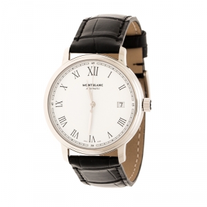 Montblanc White Stainless Steel Tradition 112611 Automatic Men's Watch 36 mm