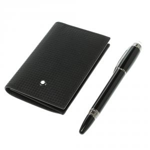 Pre Owned Montblanc StarWalker Midnight Black Fineliner & Extreme Business Card Holder Set