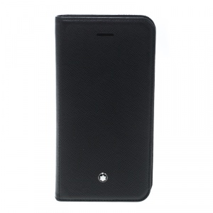 Pre Owned Montblanc Black Leather iPhone 7 Flip Case