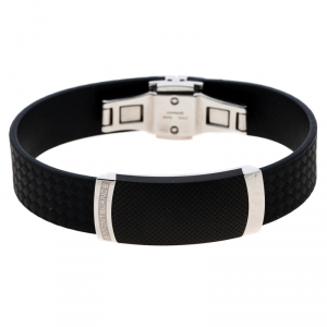 Montblanc Black Extreme Leather Stainless Steel Bracelet