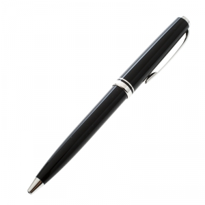 Pre Owned Montblanc Germany Black Resin Silver Tone Classic Ballpoint Pen