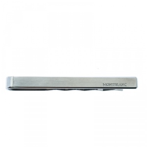 Montblanc Logo Engraved Brushed Stainless Steel Tie Bar