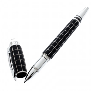 Pre Owned Montblanc Black Starwalker Rubber Resin Silver Tone Fineliner Pen