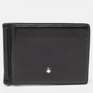 Pre Owned Montblanc Black Leather Meisterstück 6CC Money Clip Wallet
