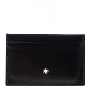 Pre Owned Montblanc Dark Brown Leather Meisterstuck Card Holder 