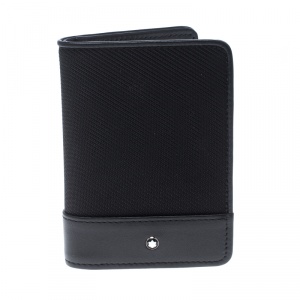 Montblanc Black Canvas and Leather Nightflight Card Holder