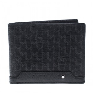 Montblanc Black Coated Canvas and Leather Signature Bifold Wallet