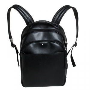 Montblanc Black Leather Extreme Rucksacks 3 Components Backpack              