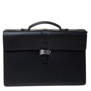 Montblanc Black Leather 4810 Westside Single Gusset Briefcase 