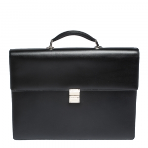 Montblanc Black Leather Meisterstück Double Gusset Briefcase