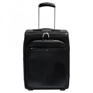 Montblanc Black Leather Nightflight On Board Luggage