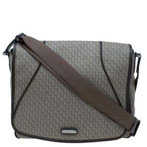 MontBlanc Brown Coated Canvas and Leather Flap Messenger Bag